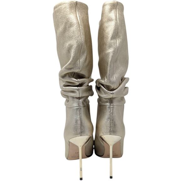 Paris Texas Metallic Gold Leather Slouch Boots | Size 36.5 | Made in Italy - Picture 6 of 8